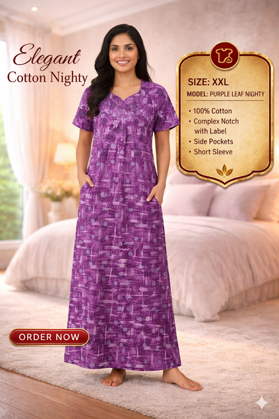 Elegant Cotton Maxi Nighty