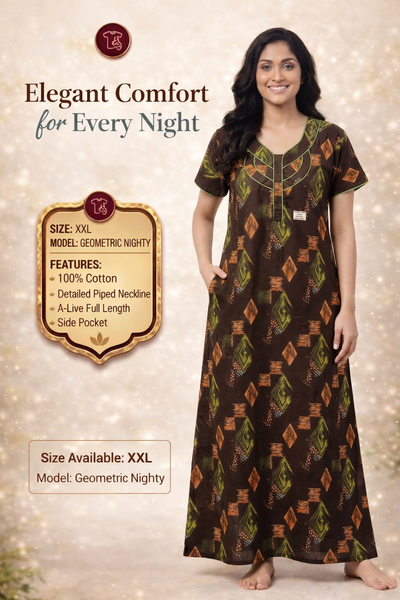 Elegant Cotton Maxi Nighty