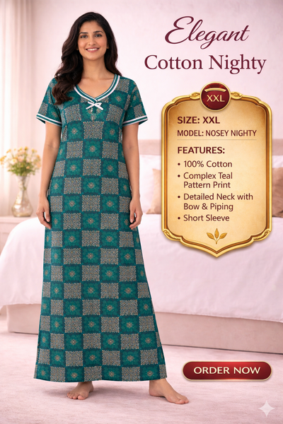 Elegant Cotton Maxi Nighty