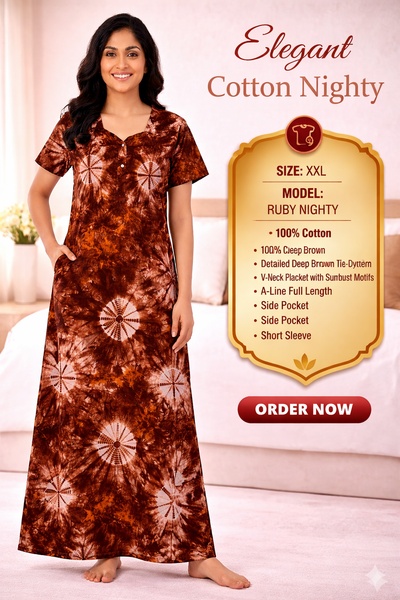 Elegant Cotton Maxi Nighty