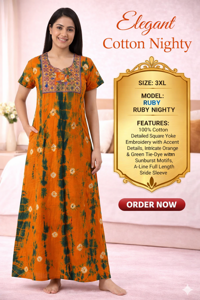 Elegant Cotton Maxi Nighty