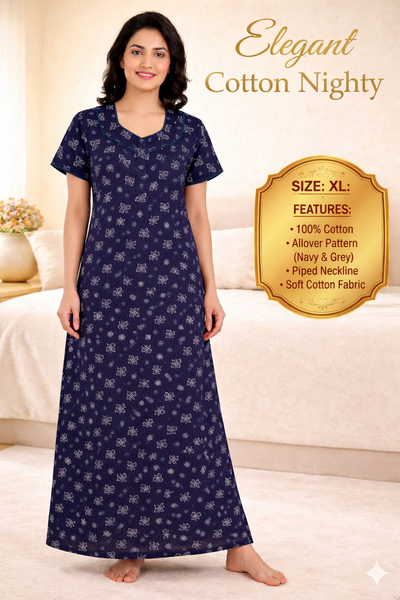 Elegant Cotton Maxi Nighty