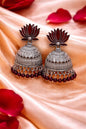 ✨  Lotus Silver Jhumka Earrings ✨