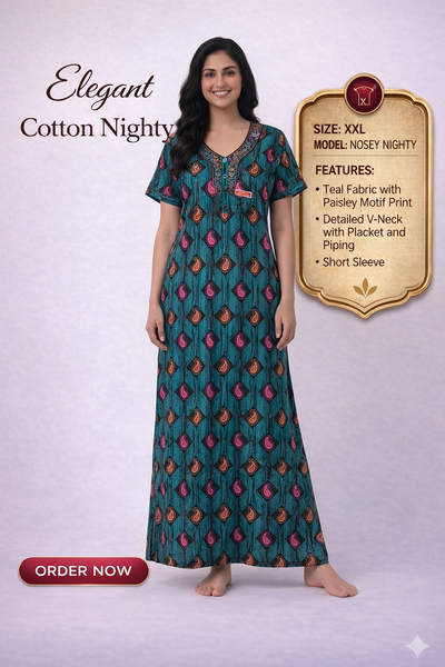 Elegant Cotton Maxi Nighty