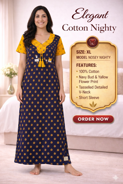 Elegant Cotton Maxi Nighty