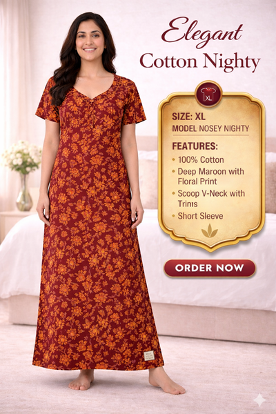 Elegant Cotton Maxi Nighty