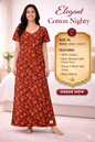 Elegant Cotton Maxi Nighty