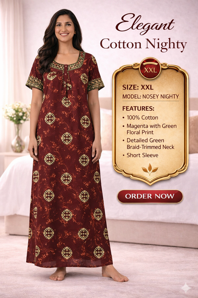 Elegant Cotton Maxi Nighty