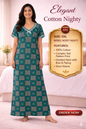 Elegant Cotton Maxi Nighty