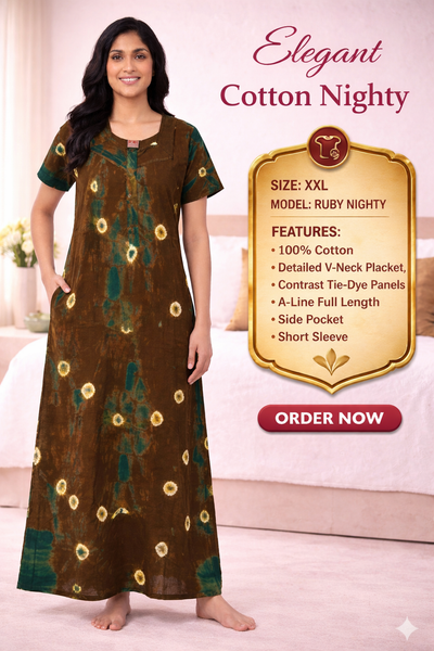 Elegant Cotton Maxi Nighty