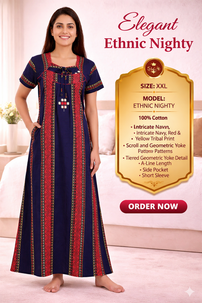 Elegant Cotton Maxi Nighty