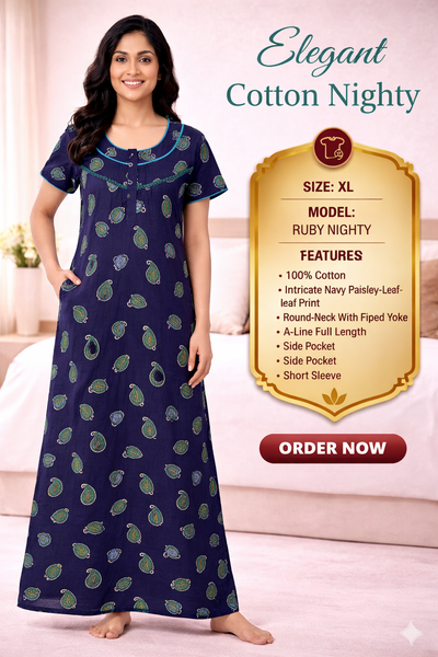 Elegant Cotton Maxi Nighty