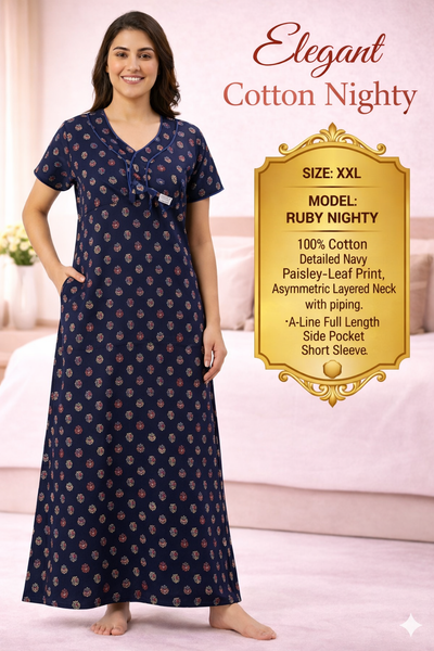 Elegant Cotton Maxi Nighty