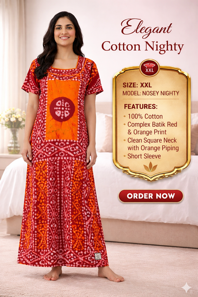 Elegant Cotton Maxi Nighty