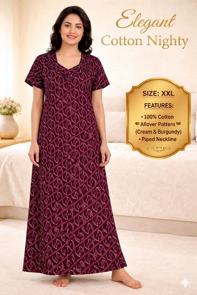 Elegant Cotton Maxi Nighty