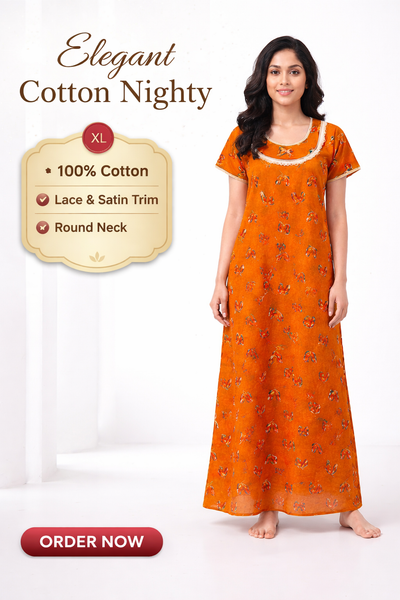Elegant Cotton Maxi Nighty