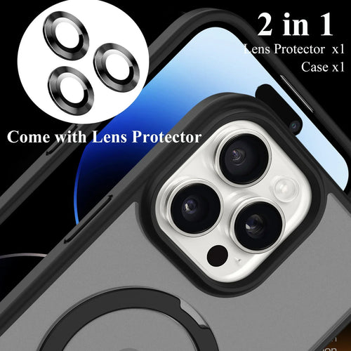 Magnetic Mobile Phone Case with Ring Stand for iPhone 17 16 15 14 Pro Max  Plus 13 12 11 Cases Translucent Cover with Protector