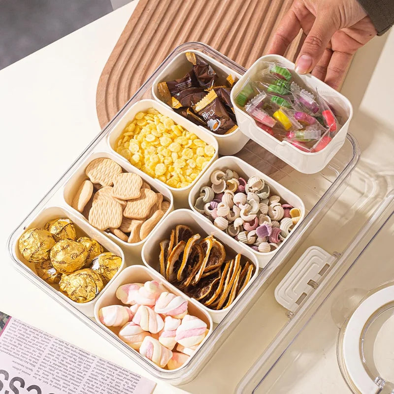 SnackSpin™ 8-Grid Serving Tray 🍿🔄 All Your Snacks, One Tray