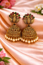 ✨ Antique Peacock Dome Jhumka Earrings ✨